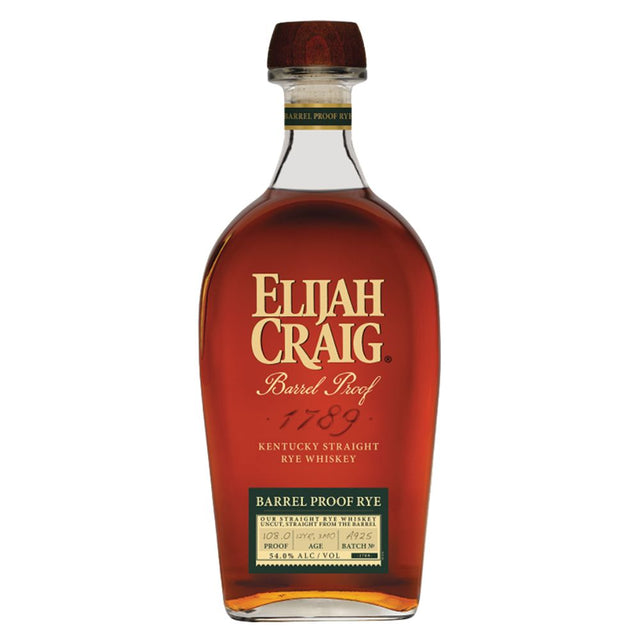 Elijah Craig Barrel Proof Straight Rye Whiskey Batch A925