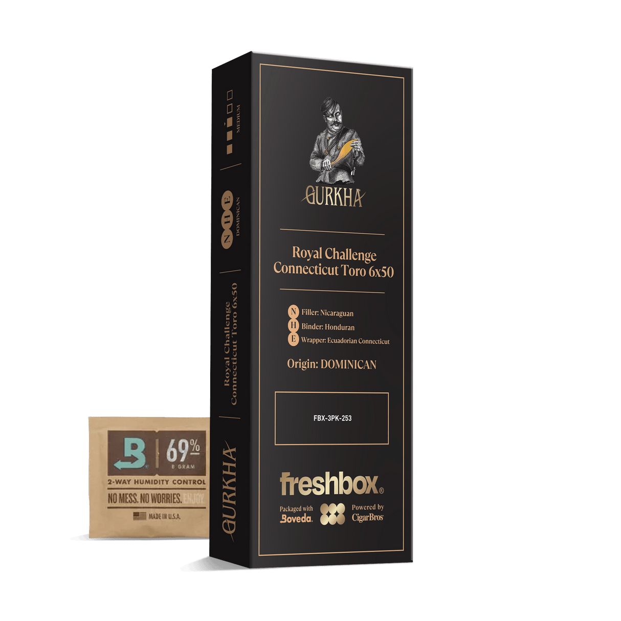 Gurkha Royal Challenge Connecticut Toro 6x50 FreshBox | 3-Pack