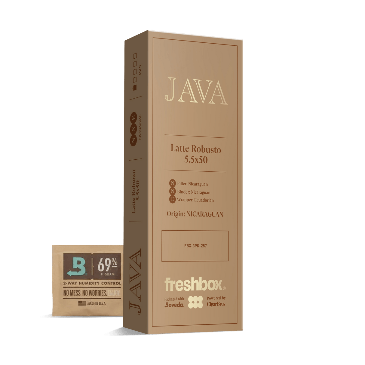 Java Latte Robusto 5.5x50 FreshBox | 3-Pack