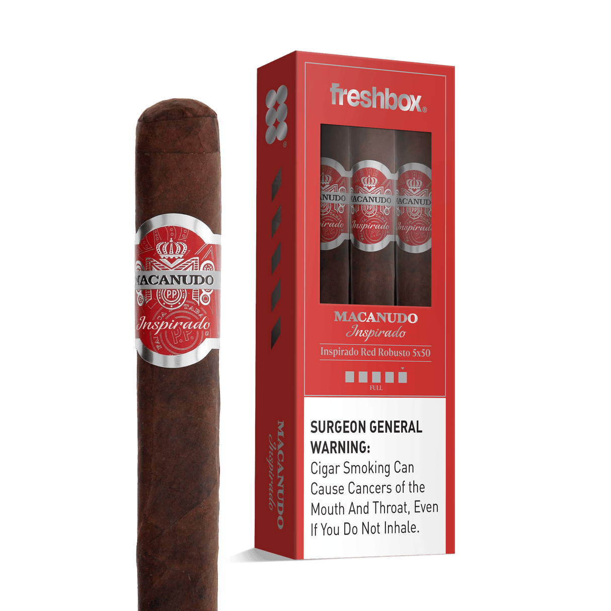 Macanudo Inspirado Red Robusto 5x50 FreshBox | Cigar 3-Pack
