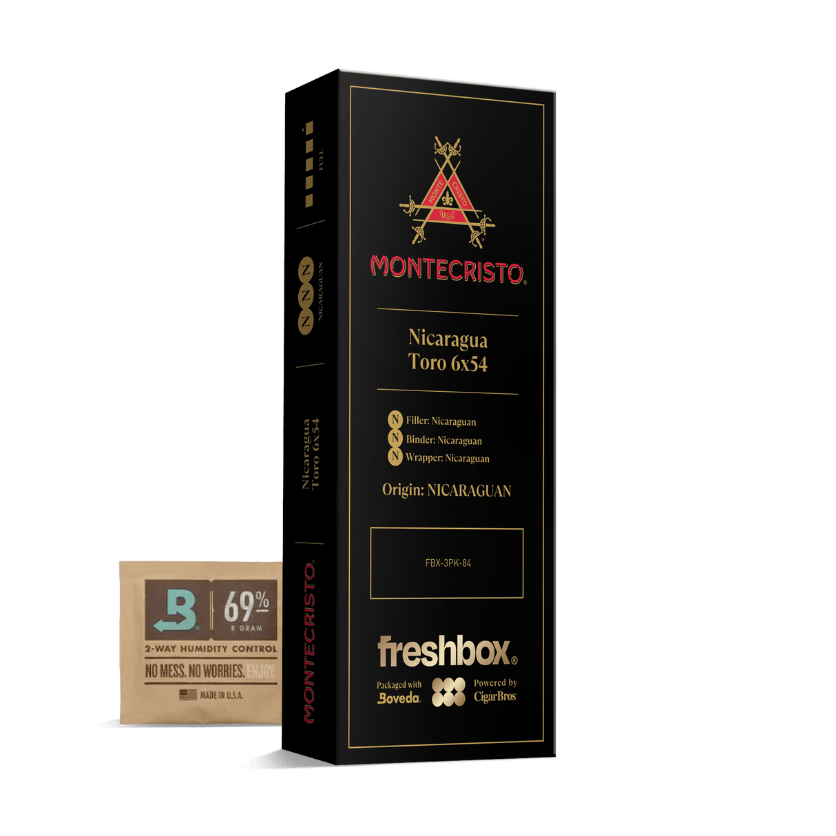 Monte Cristo Nicauraga Toro 6x54 FreshBox | 3-Pack
