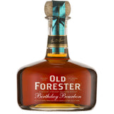 A bottle of Old Forester Birthday Bourbon – 2015 Release, featuring its signature round decanter-style design, rich amber bourbon, and a commemorative label honoring George Garvin Brown’s legacy.