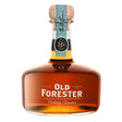 A bottle of Old Forester Birthday Bourbon – 2022 Release, featuring its signature round decanter-style design, deep amber whiskey, and a limited-edition label honoring George Garvin Brown.