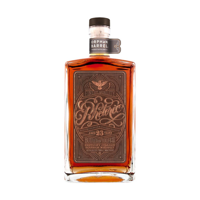 Orphan Barrel Rhetoric 23 Year Old Kentucky Straight Bourbon Whiskey Bottle.