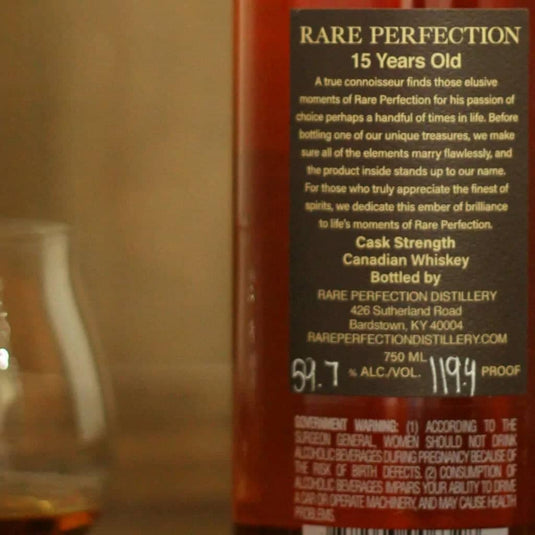 Rare Perfection Canadian Whiskey Cask Strength 15 Year 119.7 Proof
