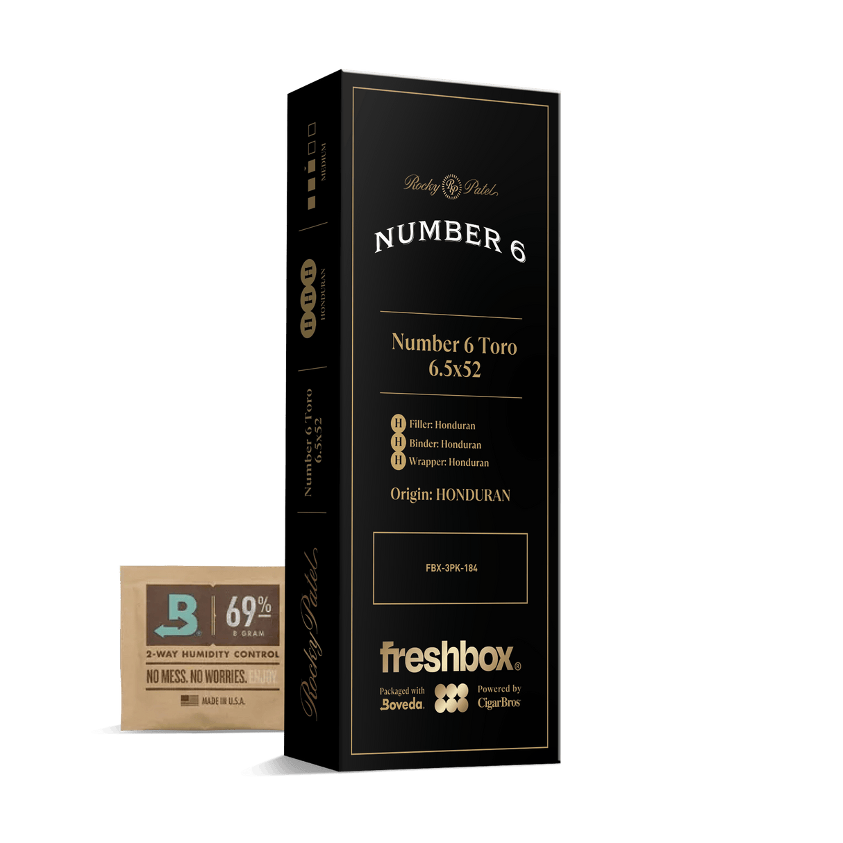 Rocky Patel Number 6 Toro 6.5x52 FreshBox | 3-Pack