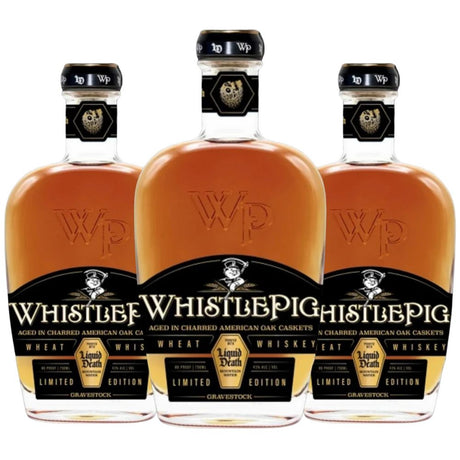Whistlepig X Liquid Death Limited Edition Gravestock Wheat Whiskey 3 pack